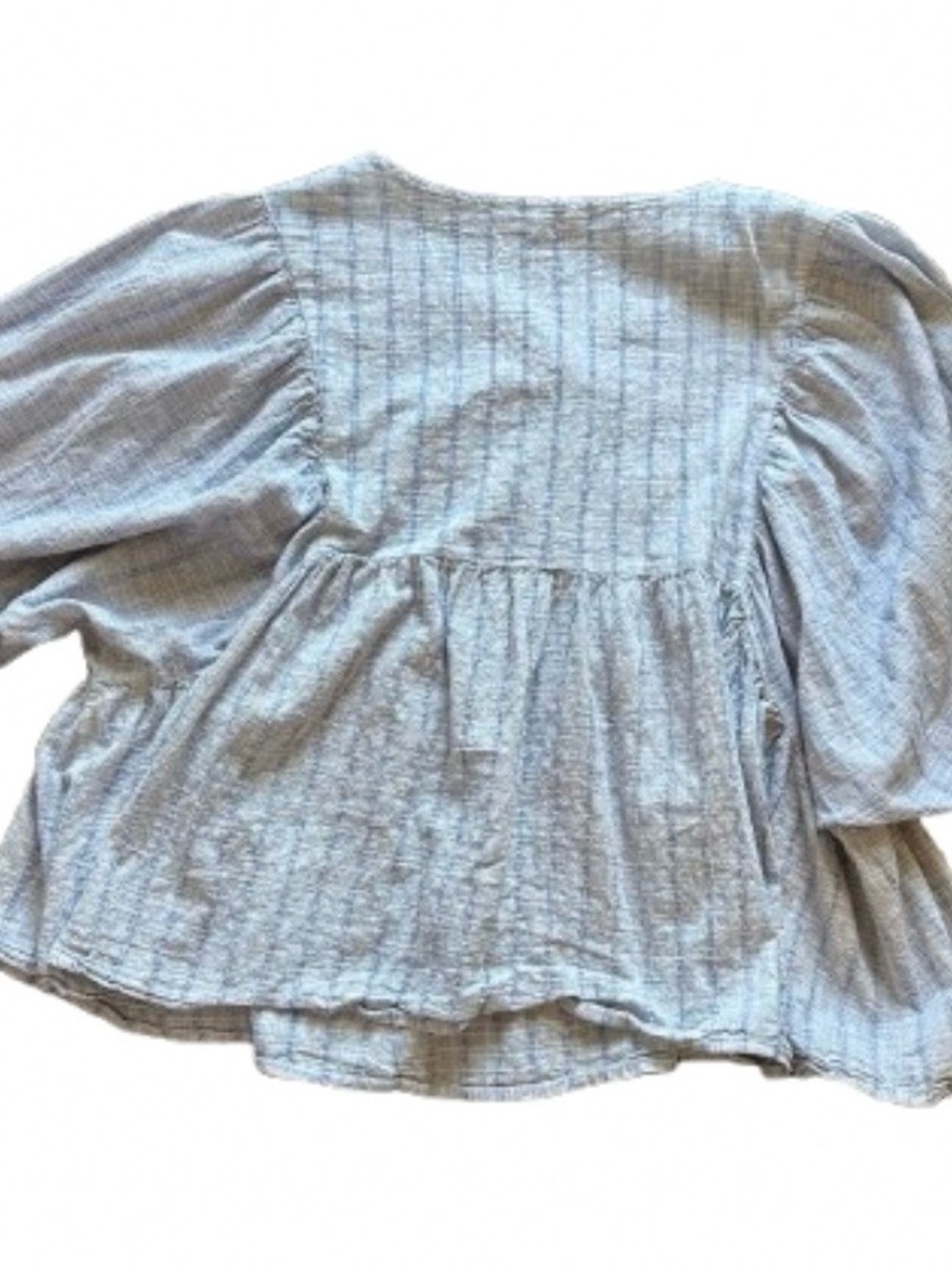 See and Be Seen Peasant Blouse Oversized Navy Embroidered Boho Top 100% Cotton L - Picture 4 of 11